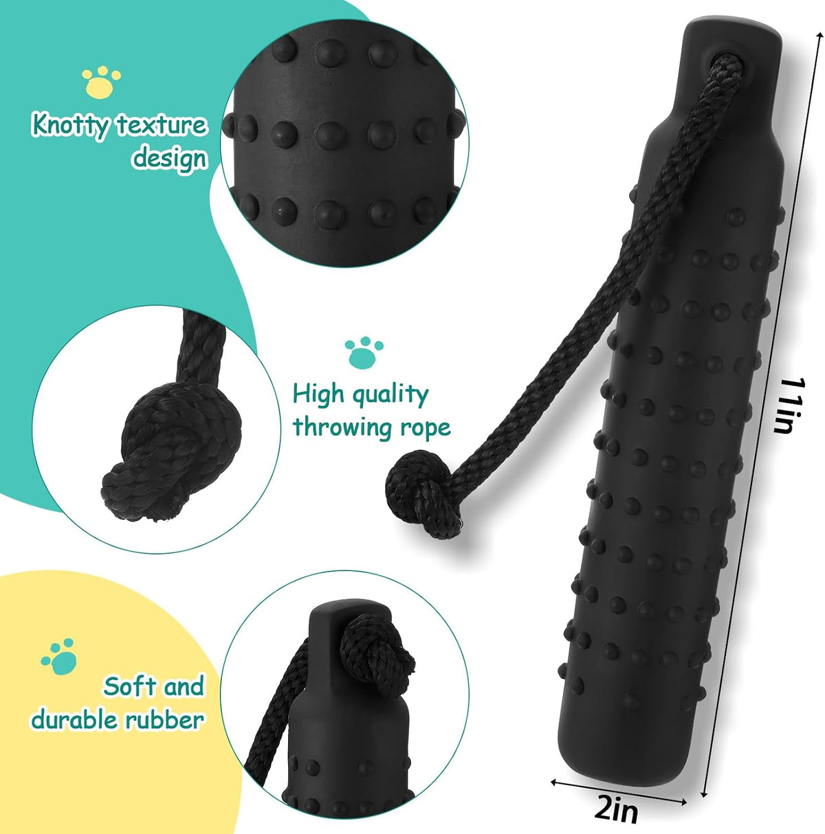 Blueweenly Black,White Dog Bumper Toy Training Dummy, 6 Pcs
