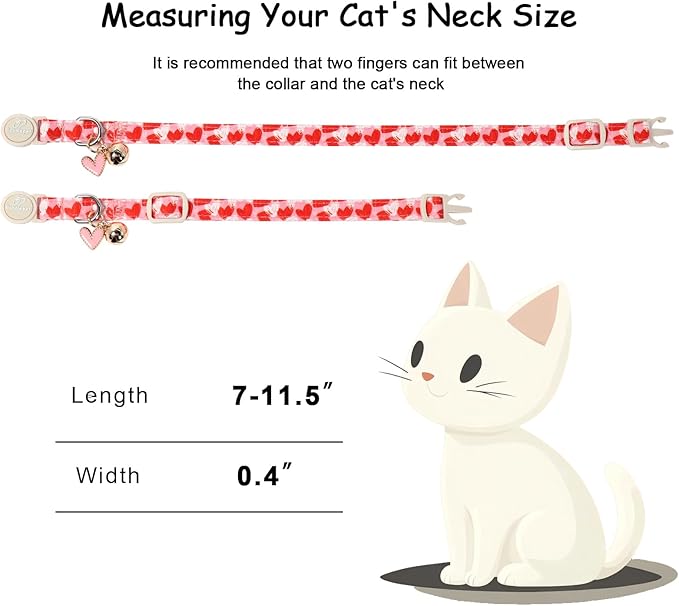 2 Pack Valentines Cat Collars - Image 4