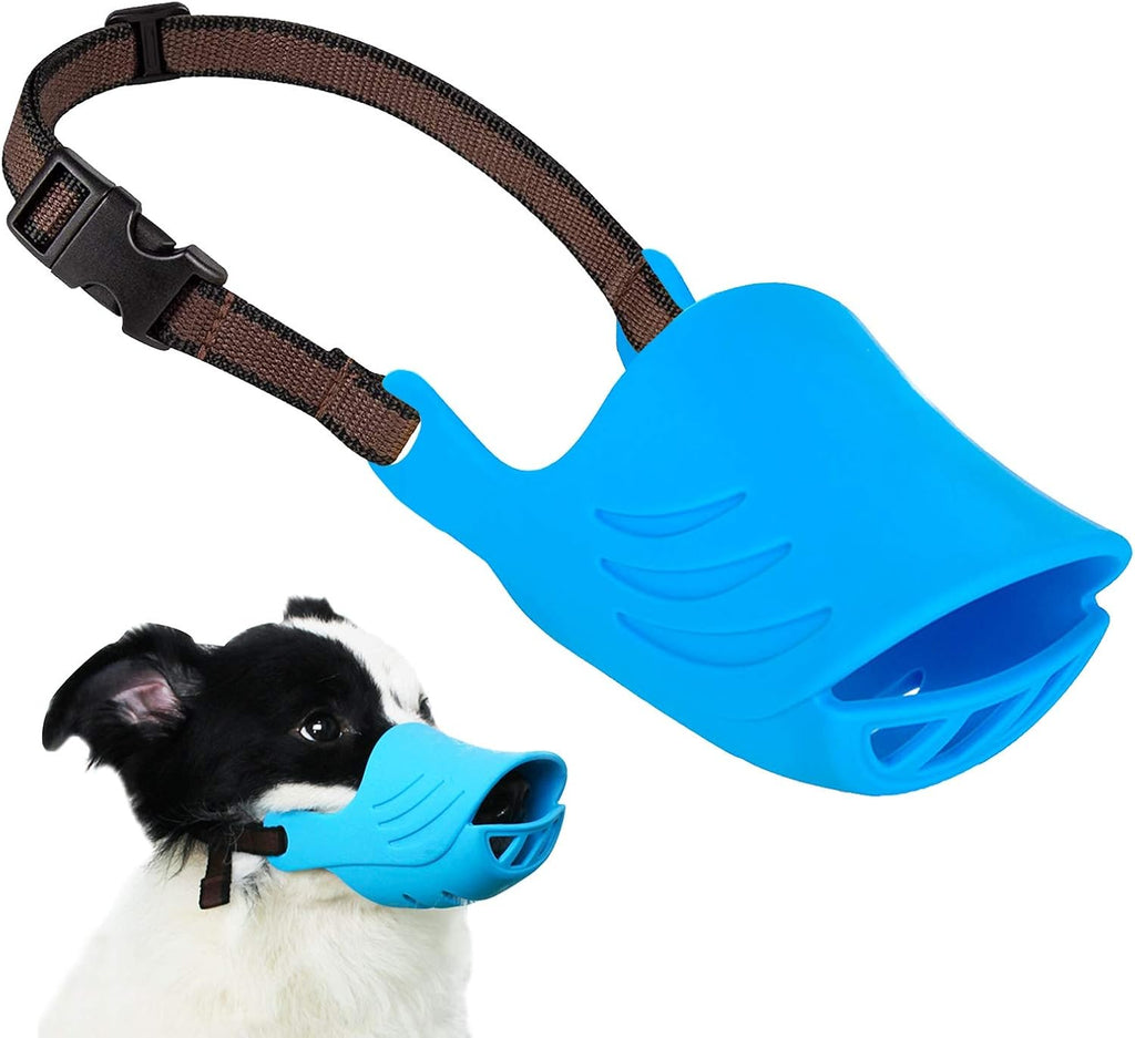 LUCKYPAW Soft Duck Silicone Dog Muzzle for Small Medium Dogs Poodle Corgi