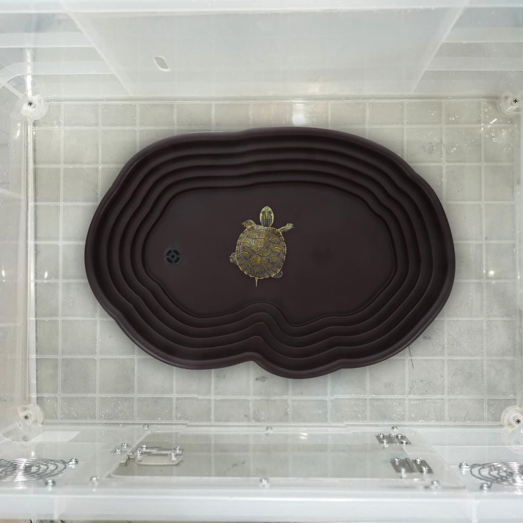 Kisangel Large Turtle Bathing Pool Coffee Color 15.35X10.43X1.77in Re