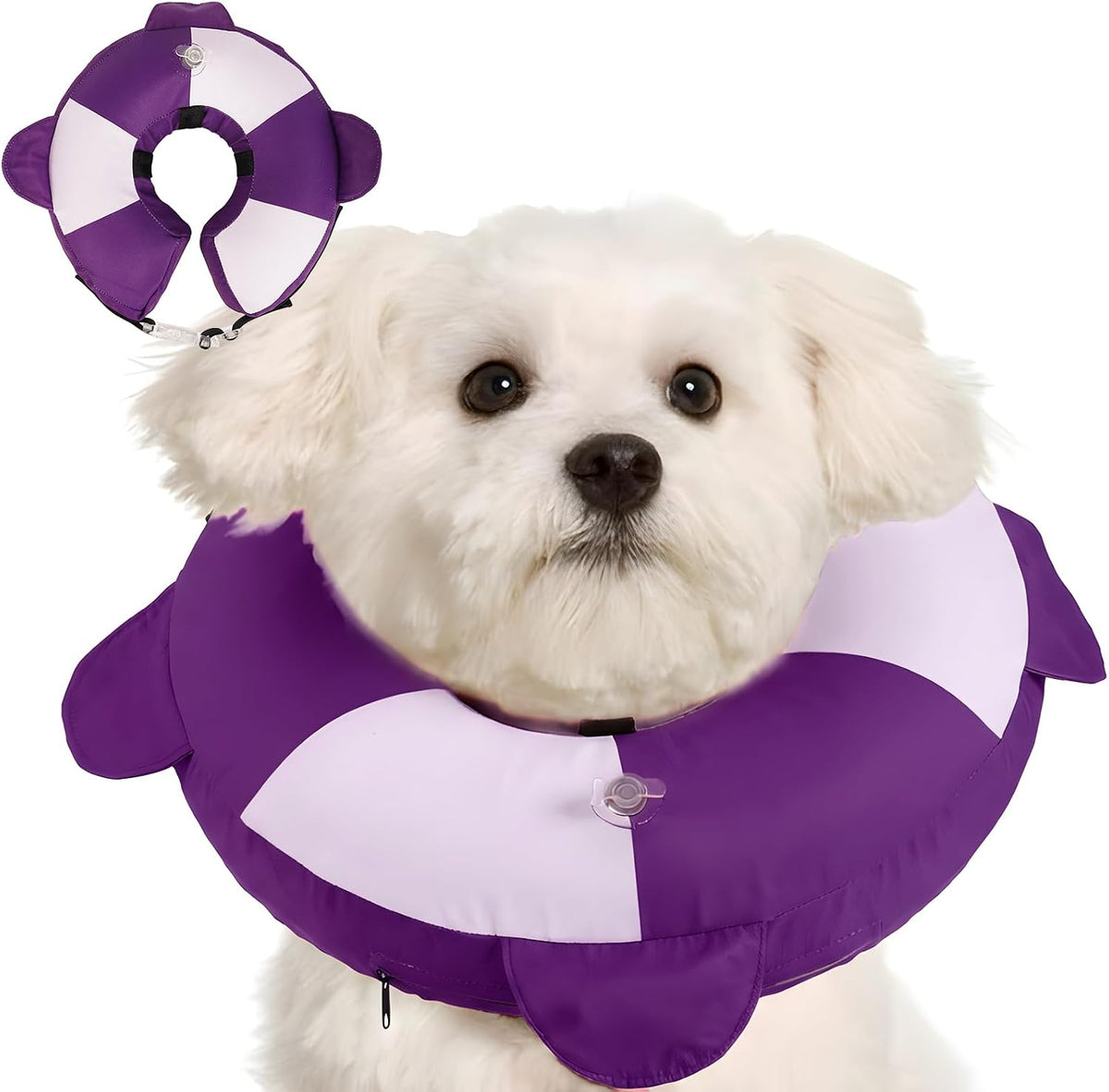 Inflatable Recovery Dog Collar -Lightweight Adjustable,Protective Donut Cone After Surgery for Wound Healing,Prevent from Biting or Scratching,Waterproof & Easy to Clean (Pink,L)
