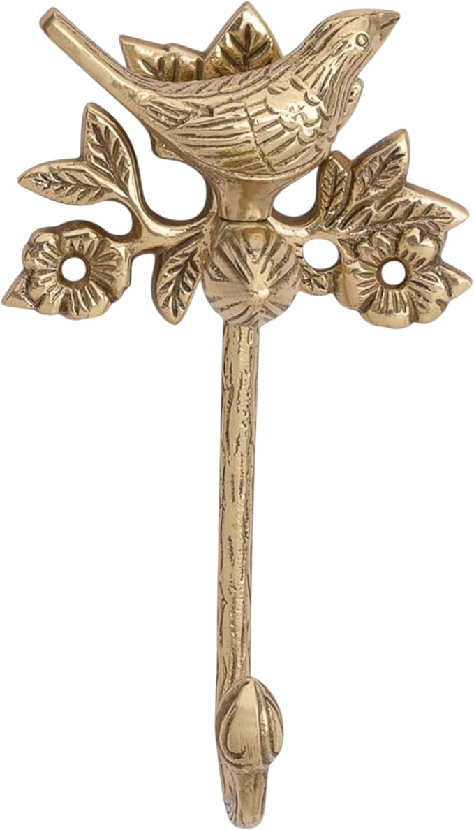 STYLENT Decor Solid Brass Bird Antique Towel Hook Bathroom Accessories Retro by Stylentdecor