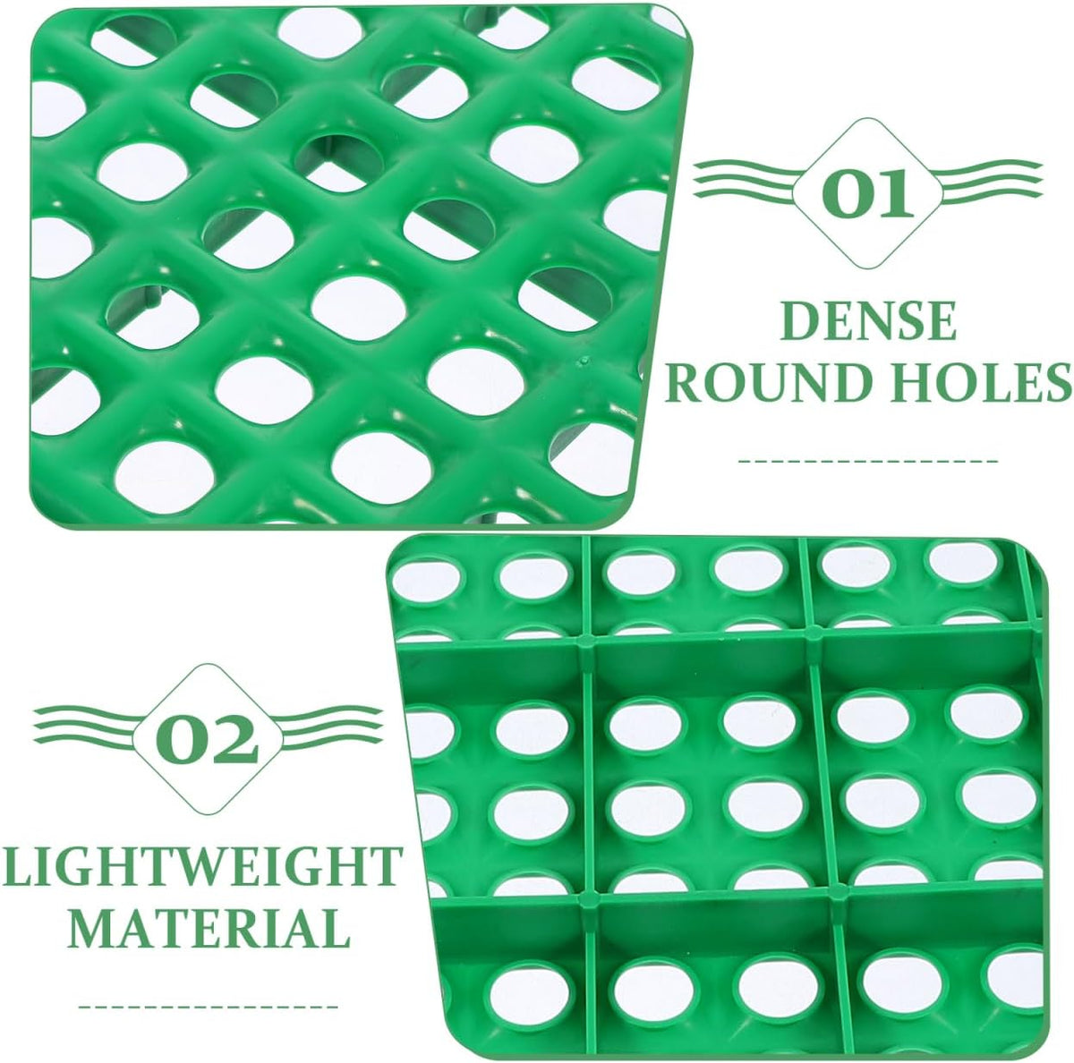 GANAZONO Rabbit Cage Mat 2 Pack Pet Feet Mat with Circular Holes for Claw Safety Easy Cleaning Rabbit Cage Isolation Board 19.68X11.81X1.57In