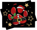 Christmas Dog Cat Paw Prints Placemats Set of 4, Xmas Stars Dining Place Mats by Croar