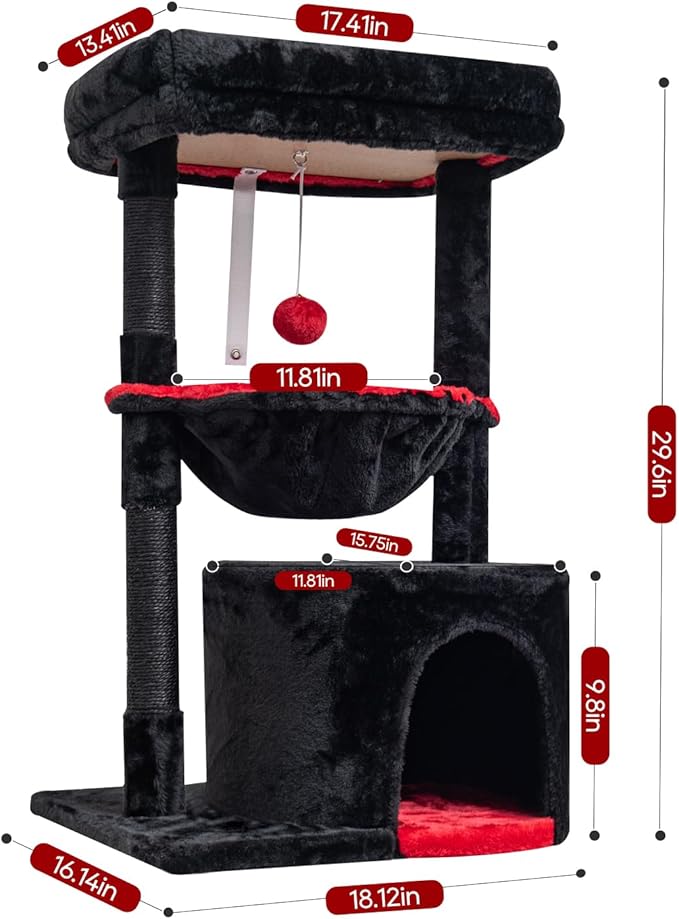 SYANDLVY Gothic Cat Tree with Coffin Bed - Image 2