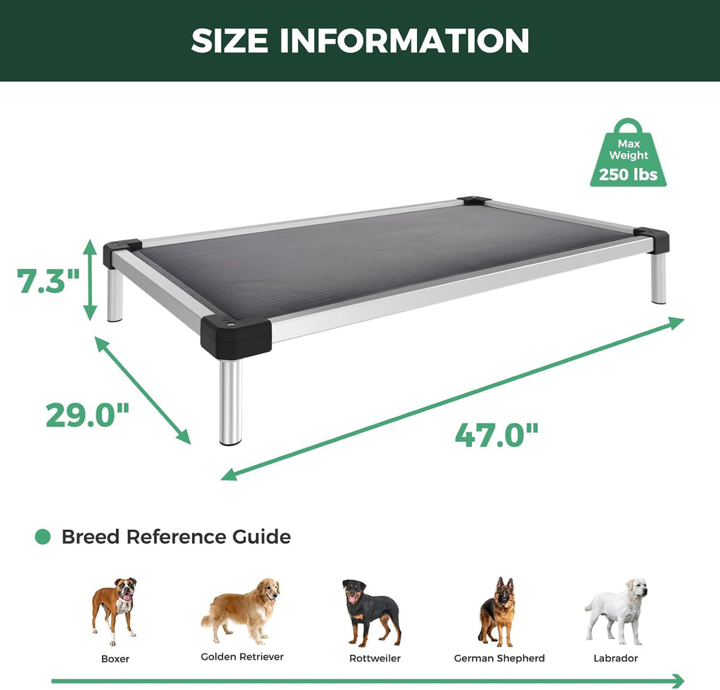 FXW TitanNest Padded Chew-Proof Elevated Dog Bed for Large Dogs