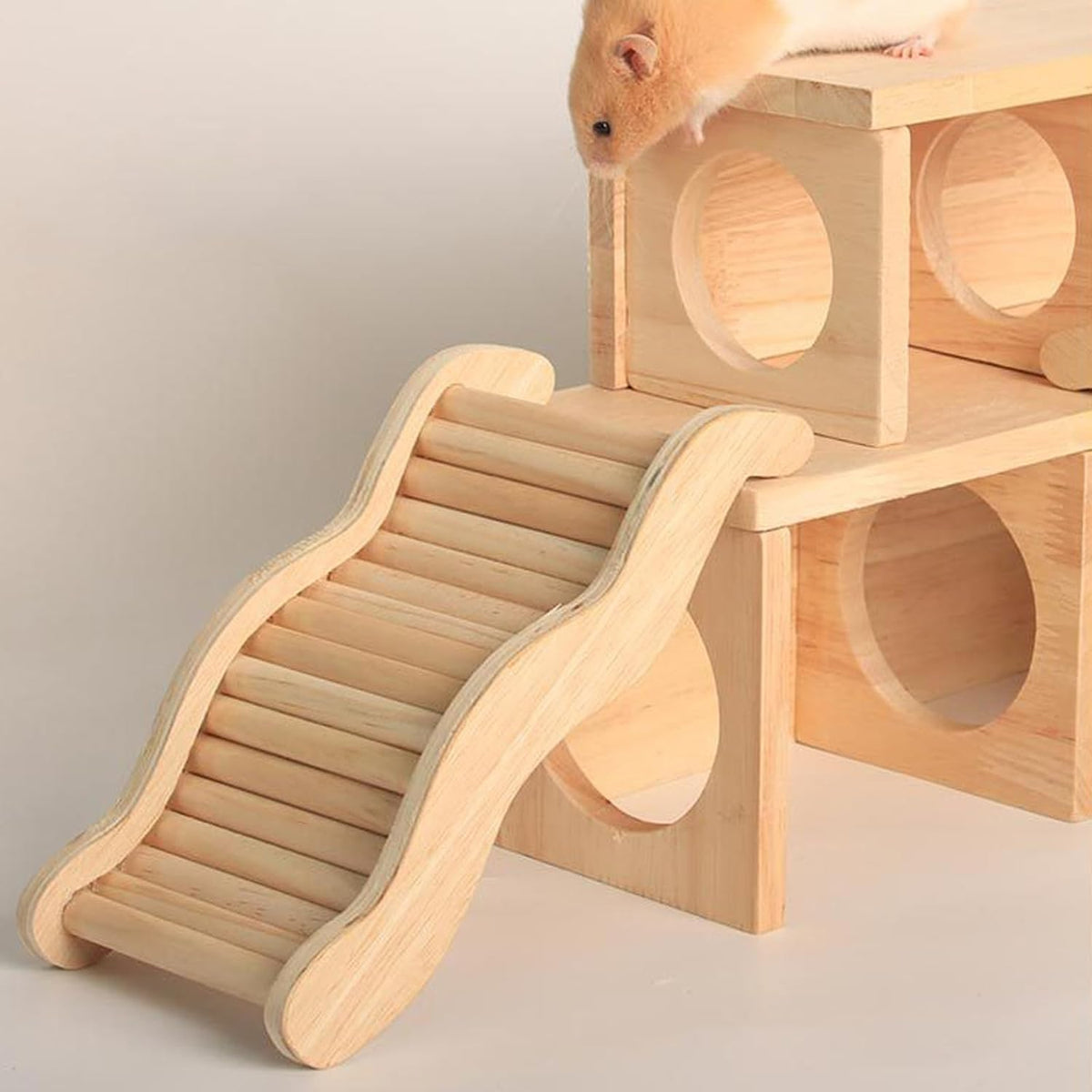 Hamster Play Wooden Platform & Hamster Climbing Ladder for Hamster Squirrel Chinchilla