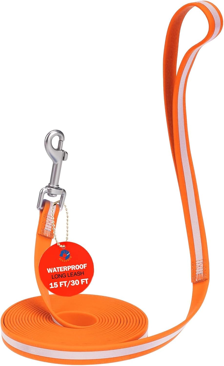Long Dog Leash Waterproof Recall Training Lead Padded Reflective