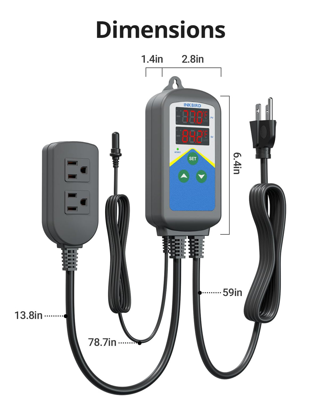 Inkbird Digital Outlet Heat Temperature Controller with Day Night Control for Brewing Aquarium Breeding Reptiles Hatching Heat Mat
