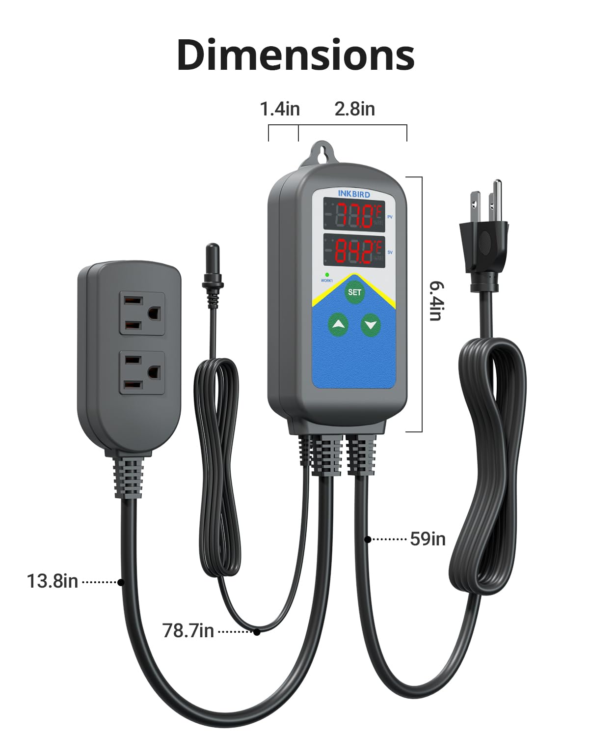 Inkbird Digital Outlet Heat Temperature Controller with Day Night Control for Brewing Aquarium Breeding Reptiles Hatching Heat Mat