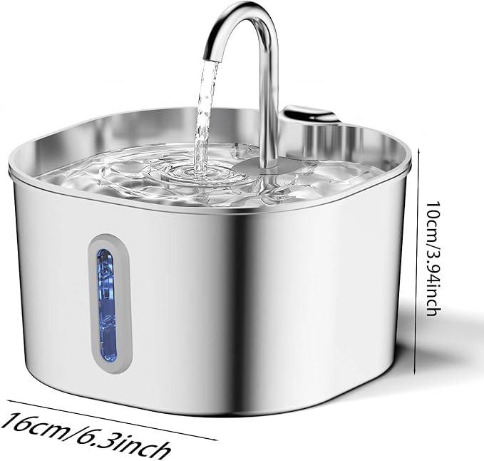 2.2L Stainless Steel Cat Water Fountain Automatic Pet Water Dispenser - Image 9