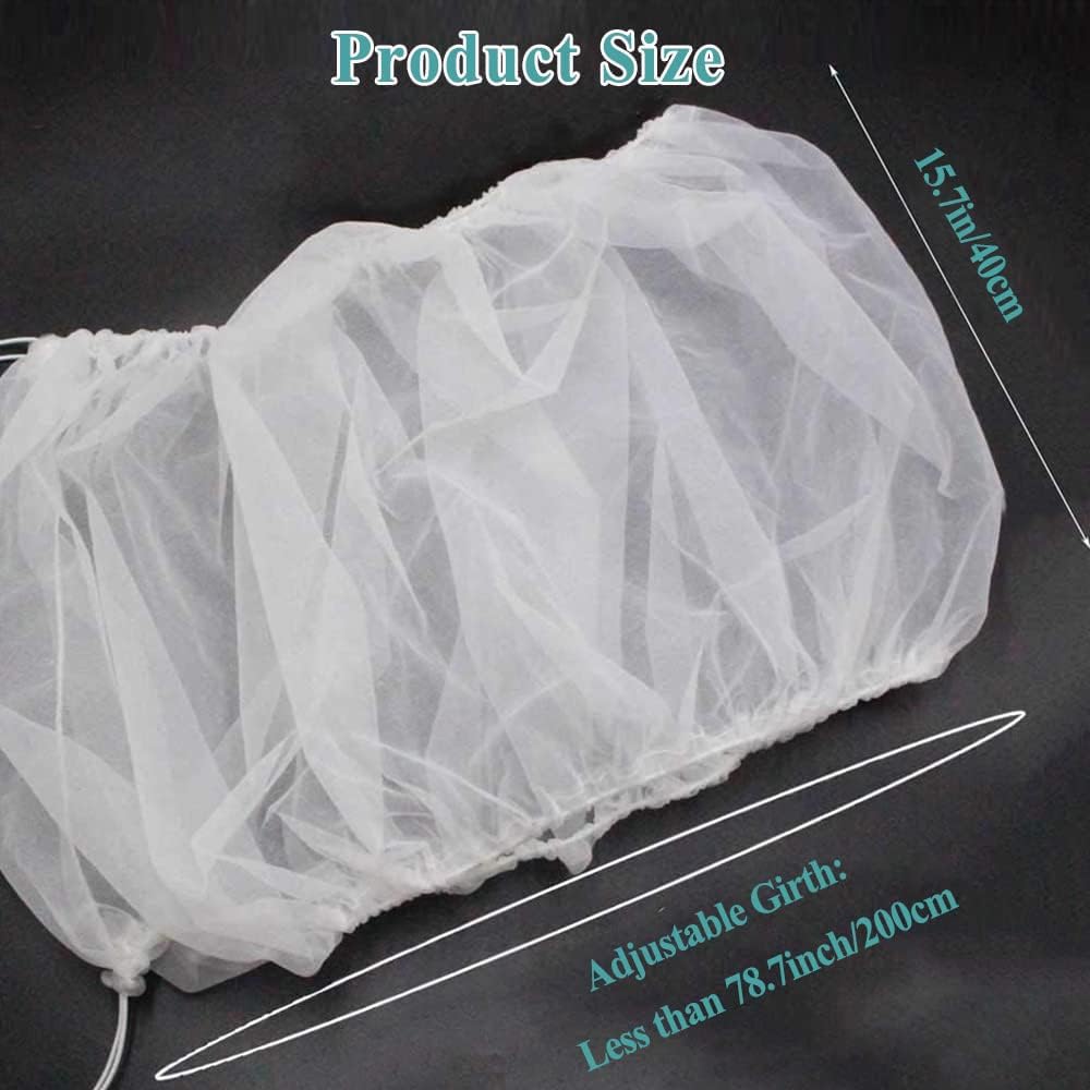 ASOCEA Bird Cage Seed Cather and 2Pack Bird Food Stainless Steel Cups Universal Adjustable Birdcage Cover Skirt Nylon Mesh Netting Parrot Parakeet Macaw African Round Square Cages Cover