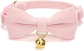 Soft Corduroy Cat Collar with Bell and Bowtie, Safety Breakaway Clasp, by Petiry