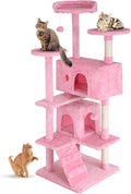 FDW | 54" Cat Tree Tower | Pink | Multi-Level Indoor Activity Center by FDW