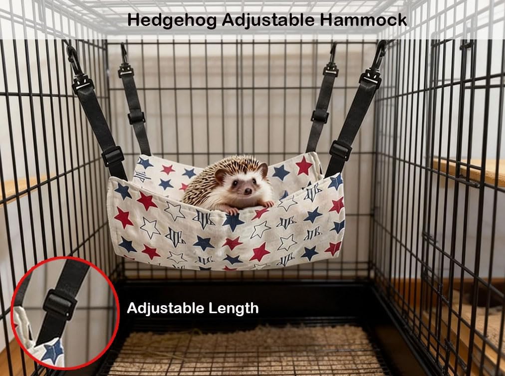 5 Pcs Hedgehog Adjustable Hammock with Hideout Tunnel Interactive Bell Ball Toys Stuffed Toy 3 Way Collapsible Small Pet Tunnels and Tubes Hedgehog Hide Hanging Bed for Cage Accessories
