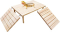 Bearded Dragon Basking Platform, Wooden Reptile Cave Hideout with Climbing Ramp, Aquariums & Terrariums Accessories for Small Animals Leopard Geckos Lizards Turtles Hamsters Hermit Crabs Guinea Pig