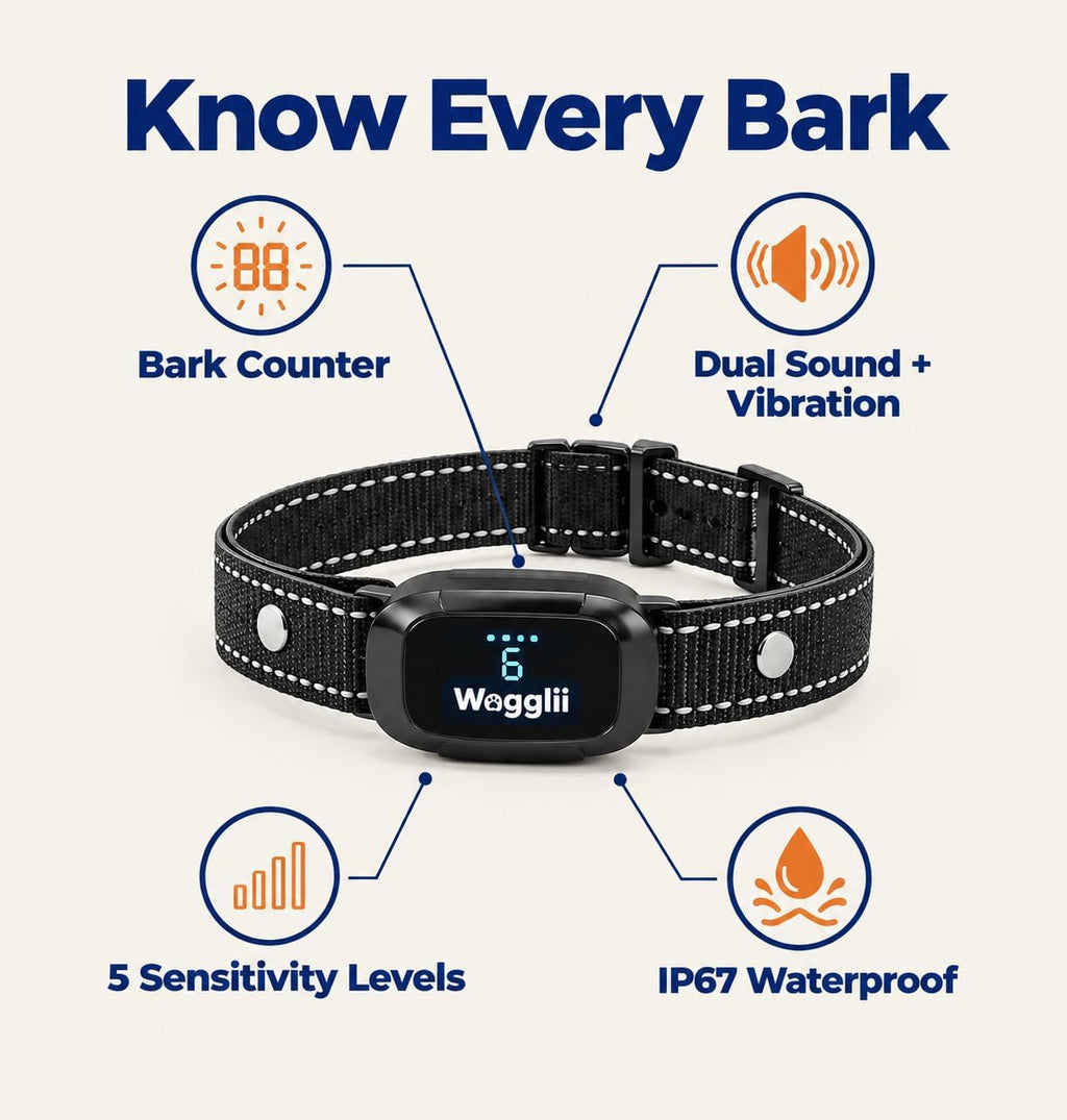 Dog Shock Collar with Bark Counter
