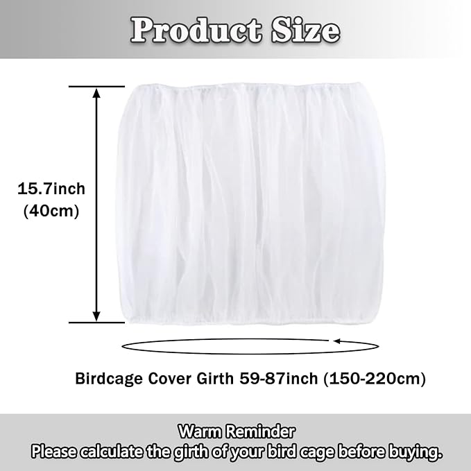 Bird Cage Seed Catcher, Bird Cage Net Cover Adjustable Bird Cage Netting Seed - Image 2