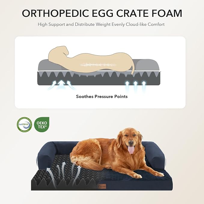 Orthopedic XXL Dog Beds, Waterproof Egg Crate Foam Big Pet Bed - Image 2