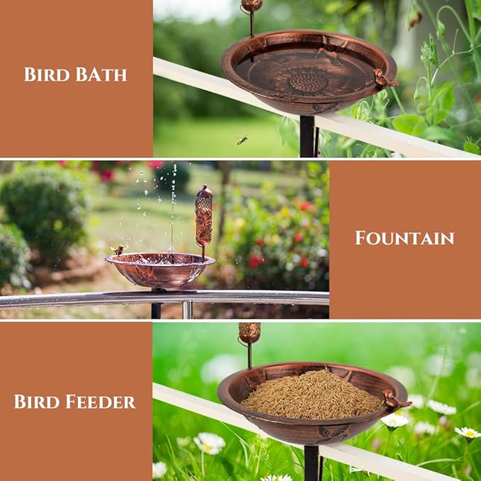 DREAMSOUL 13" Dia Deck Mounted Bird Bath - Image 3