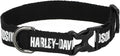 Harley-Davidson Cotton Webbing H-D Text Adjustable Pet Collar – Black/White by Harley-DavidsonFootwear