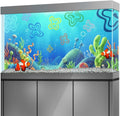 Aquarium Background Stickers for 5-12 Gallon Tanks, Cartoon Underwater Self-Adhesive Fish Tank Reptile Terrarium Decor Poster (24 x 12inches / (61 x 31 cm))