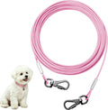 Dog Tie Out Cable -Dog Runner Cable for Dogs up to 90lbs (Pink, 45lbs/50ft)
