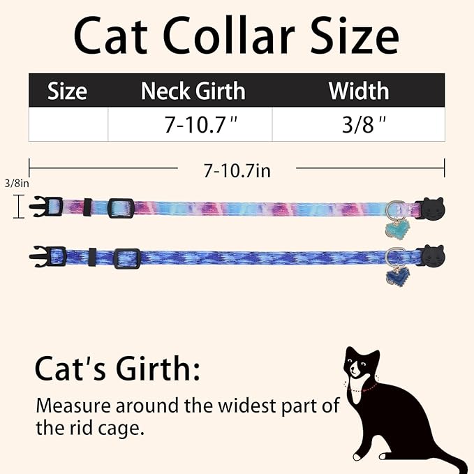 Cat Collar Breakaway, 2 Pack Cotton Cats Collars - Image 5