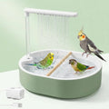 Automatic Bird Bath for Cage, Bird Shower Bath with Circulating Water Fountain & USB Pump, Large Parakeet Shower Bath for Parrot Budgies Cockatiels Conures Lovebirds African Grey