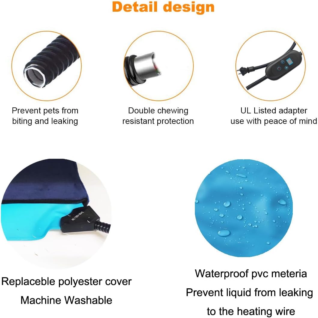 Pet Heating Pad for Cats Small Dogs Waterproof Auto Shut-Off