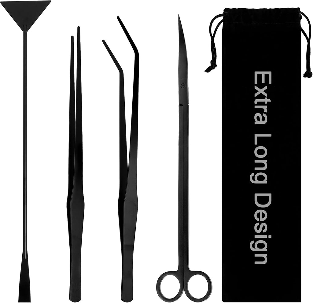 15Inch Extra Long Design Aquarium Aquascaping Tool Kit, Stainless Steel
