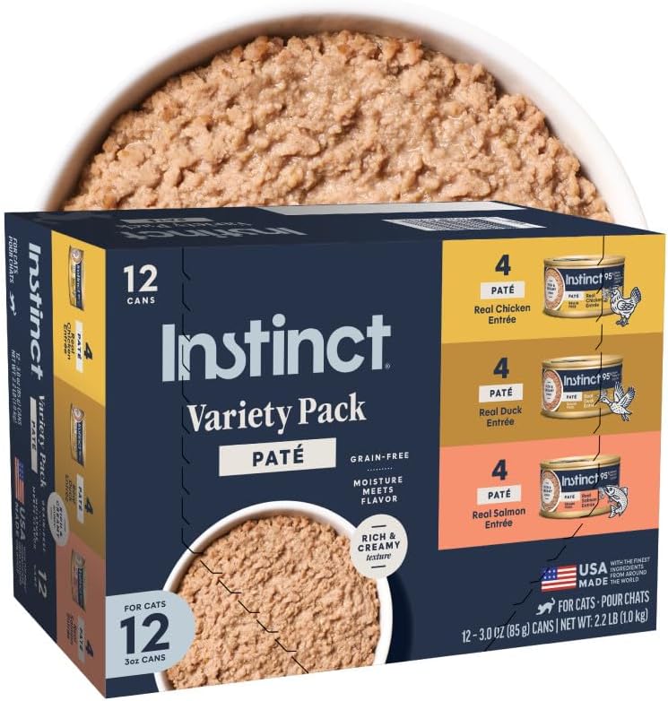 Instinct Original Grain Free Recipe Variety Pack Natural Wet Canned Cat Food by Nature's Variety, 3 Ounce (Pack of 12)