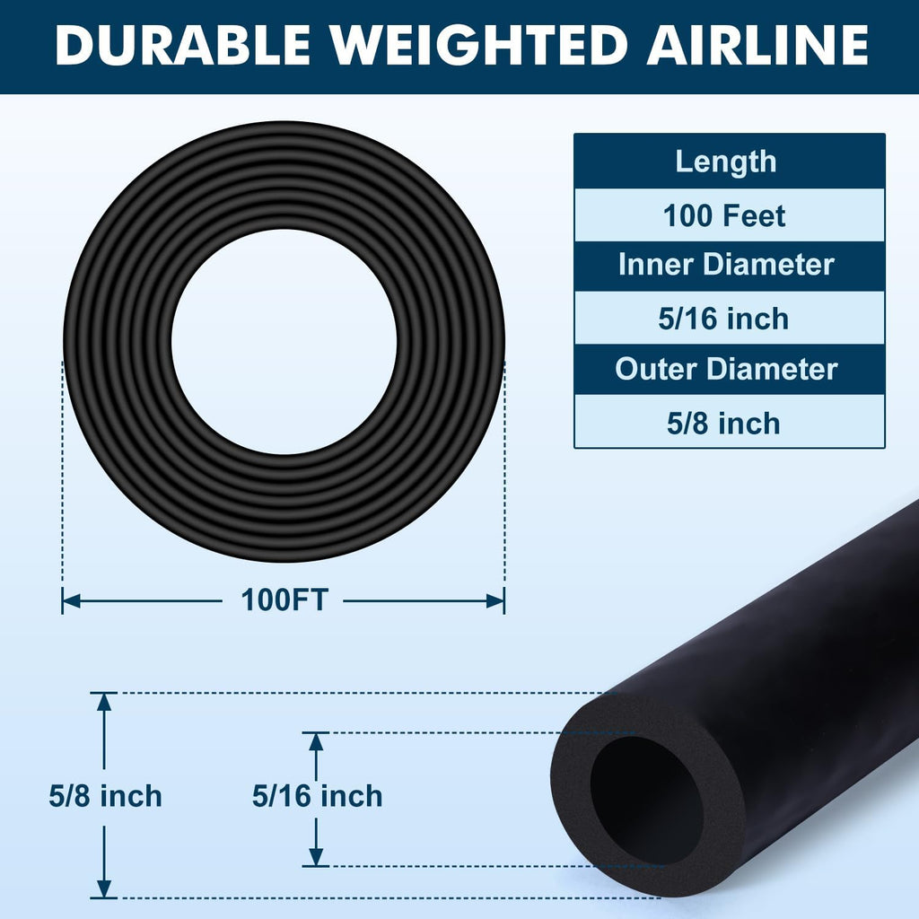 PAS20AL+PAS20AD Pond & Lake Aeration Accessories 100'of Weighted Tubing + Membrane Diffusers