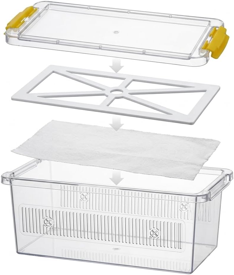 4 Pack ABS Reptile Breeding Box with 100 Non-Woven Pads Each – Stackable Reptile Enclosure for Snakes, Lizards & Spiders – Ventilated Hatchling Reptile Terrarium 8.7x4.3x3.9 Inch