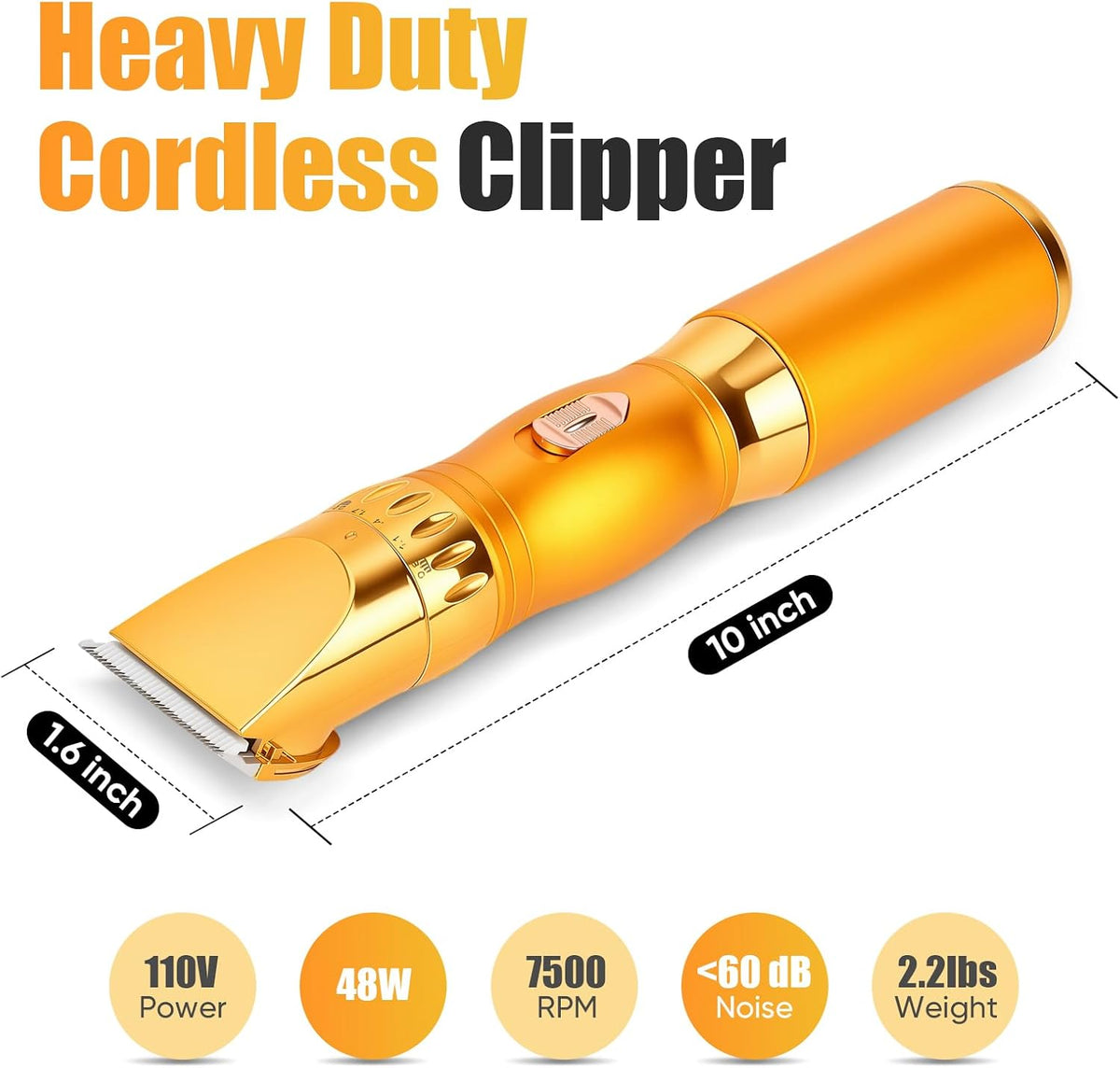 Cordless Horse Clippers-Equine Trimmer for Dogs, & Livestock