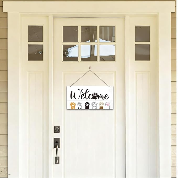 Welcome Sign for Front Door, Welcome Decor Wooden Hanging Sign - Image 4