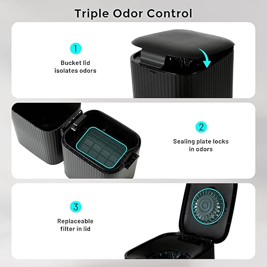 Cat Litter Trash Can for Odor Control, Hands-Free Patent Structure Litter - Image 7