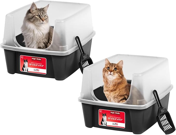 IRIS USA 2 Pack Large Open Top Cat Litter Box by IRISUSA