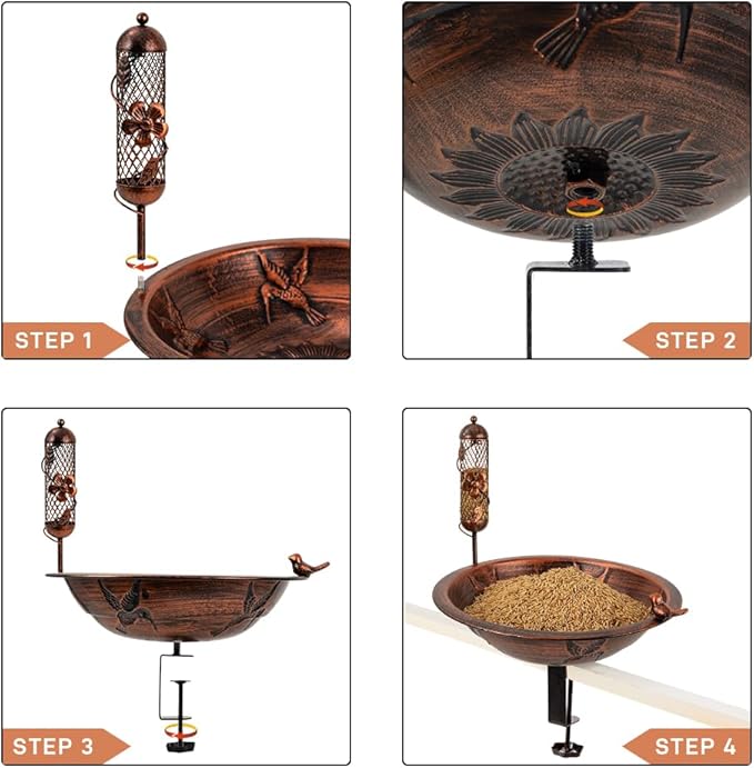 DREAMSOUL 13" Dia Deck Mounted Bird Bath - Image 5