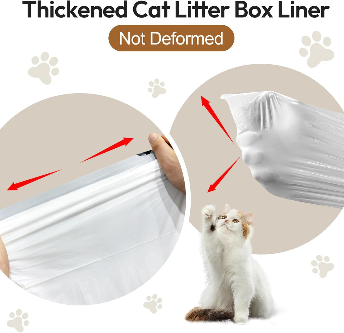 45 Count Litter Box Liners for Happypaw GEN 5 Plus Waste Bags, Leak Proof Replacement Jumbo Cat Litter Box Liners, Extra Thick Cat Litter Bags, Durable Waterproof