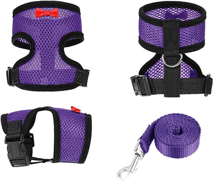 Chicken Leash and Harness Set Adjustment mesh Duck Harness Vest，Blue M