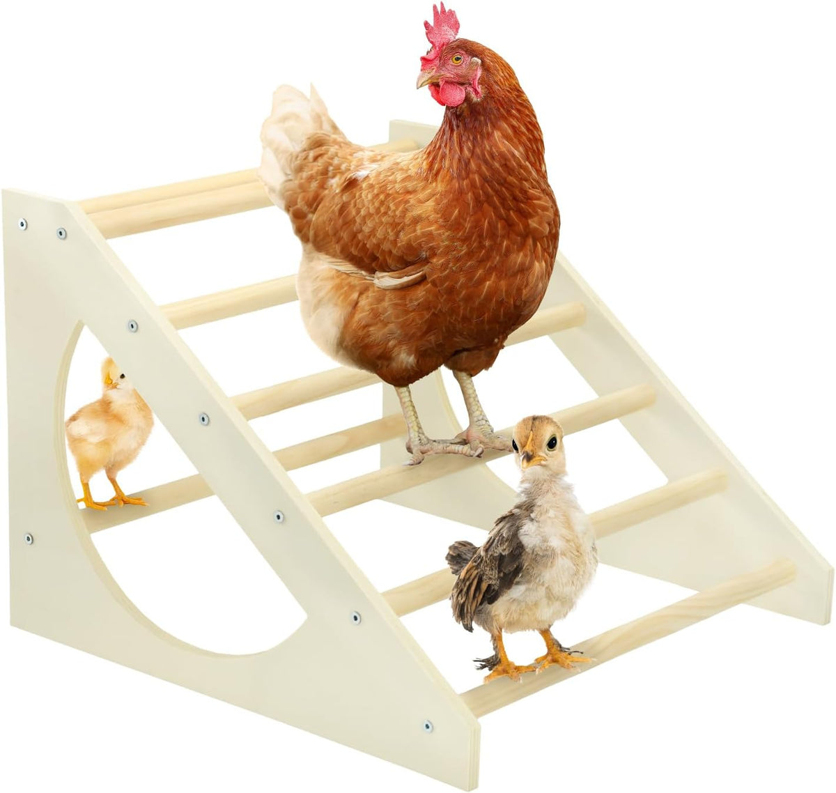 Chicken Roosting Bar Solid Wood Roosting Ladder Poultry Perch Stand Jungle Gym for Backyards Chicken Coops Farms Chicken Toy for Chicks Hens Roosters Large Birds Parrots Macaws S