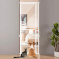 beeNbkks 79" Tall Anti-Climb Cat Gate, Extra Tall Clear Pet Barrier