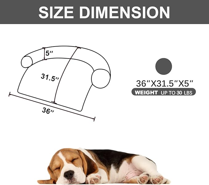 Calming Dogs/Cats Bed Mats, Dog Pad Washable Removable Couch Cover, Plush Long - Image 2