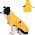 Easy-On PU Dog Raincoat, No Leg Holes (Yellow, Large)
