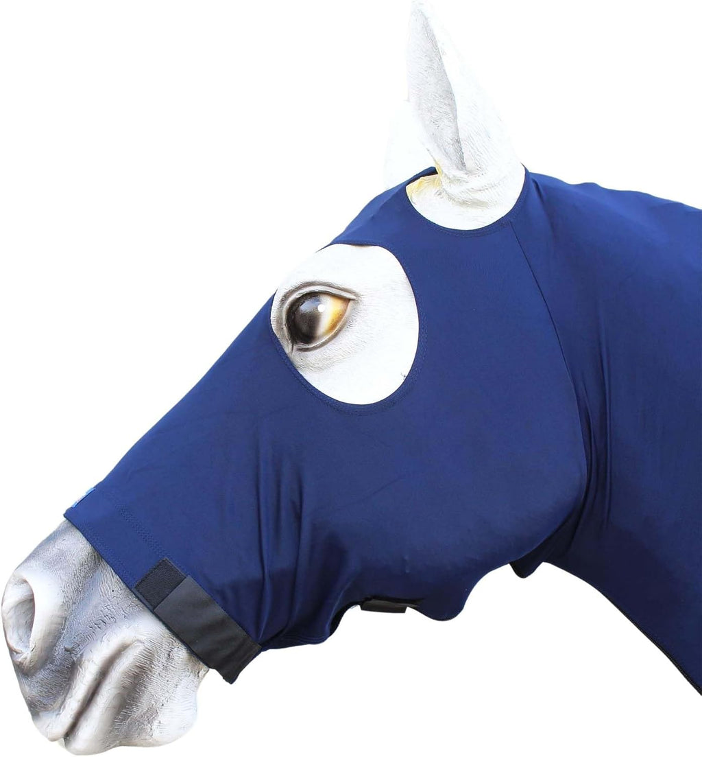 CHALLENGER Large Horse Comfort Stretch Spandex Neck Hood Mane Stay Black