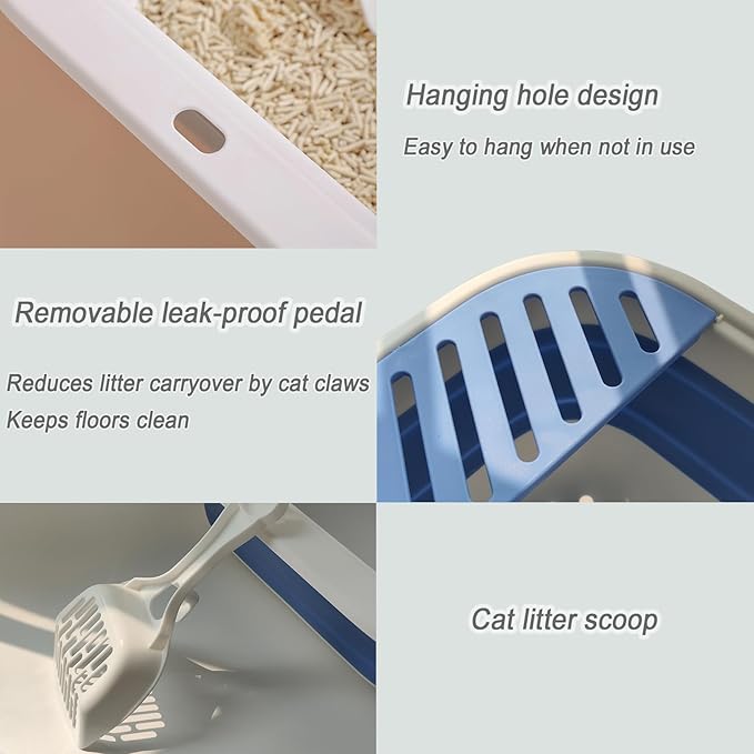 Collapsible Small Cat Litter Box, Kitten Open Potty Pan - Image 4