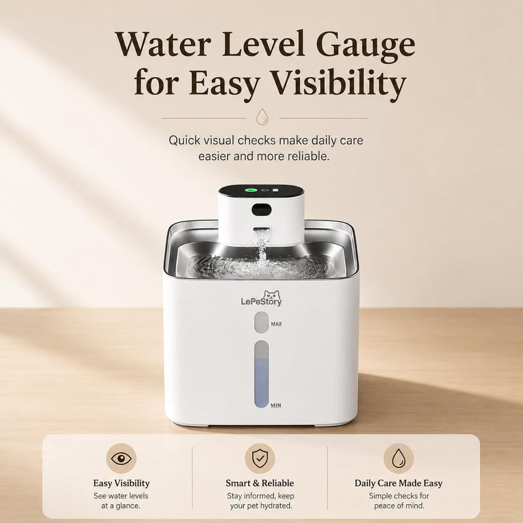 4.2L Wireless & Pumpless Cat Water Fountain w/Motion Sensor 147oz