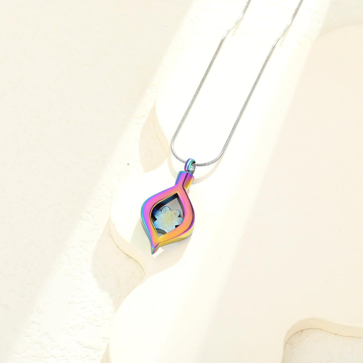 The Eye of My Heart Paw Print Urn Necklace for Ashes