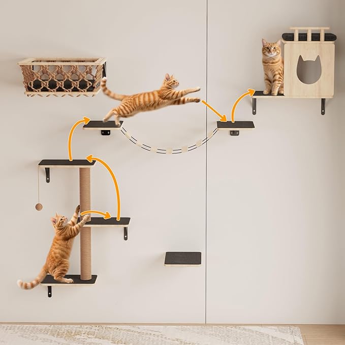 5-in-1 Cat Wall Shelves Set - Image 9
